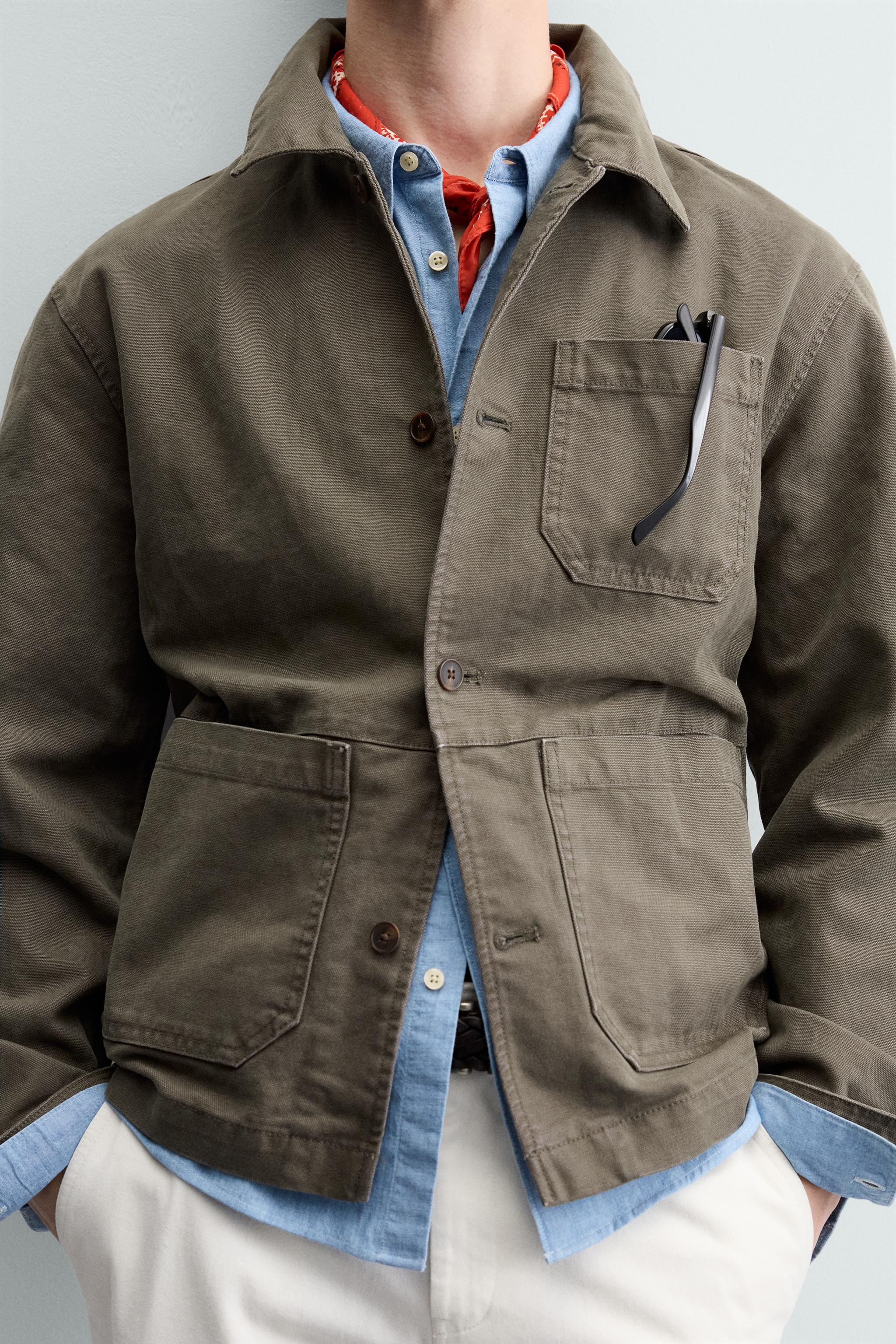 WASHED CANVAS RELAXED FIT OVERSHIRT